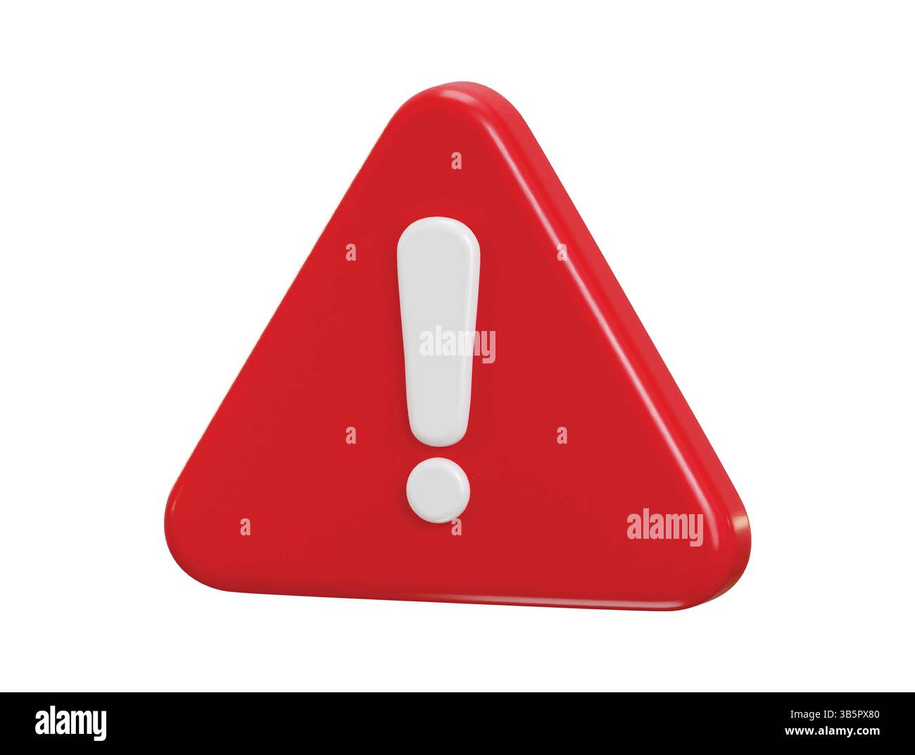Ausrufezeichen Symbol 3D Rendern Konzept der Warnung oder Gefahr Risiko Meldung Warnung Problem Problem Symbol Vektor-Illustration Stock Vektor