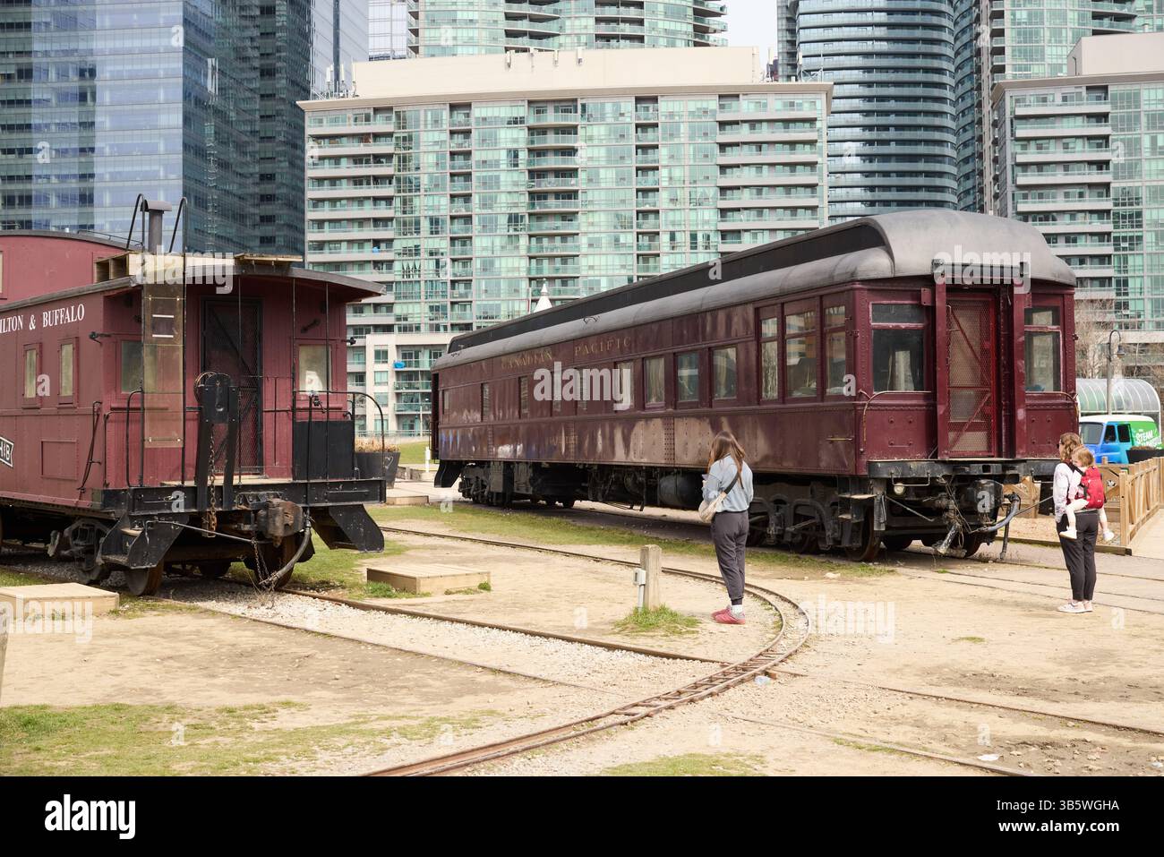 Toronto Kanada Hauptstadt der kanadischen Provinz Ontario John Street Roundhouse, Roundhouse Park ehemalige Eisenbahngebiete Stockfoto