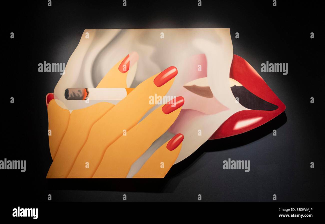 New York, New York, USA. Mai 2025. Gemälde von Tom Wesselmann Smoker #25 geschätzt zwischen 1,5 und 2 Millionen Dollar während der Pressevorschau für Sotheby's May Marquee Sales of Modern & Contemporary Art bei Sotheby's in New York am 2. Mai 2025 (Credit Image: © Lev Radin/ZUMA Press Wire) NUR ZUR REDAKTIONELLEN VERWENDUNG! Nicht für kommerzielle ZWECKE! Stockfoto