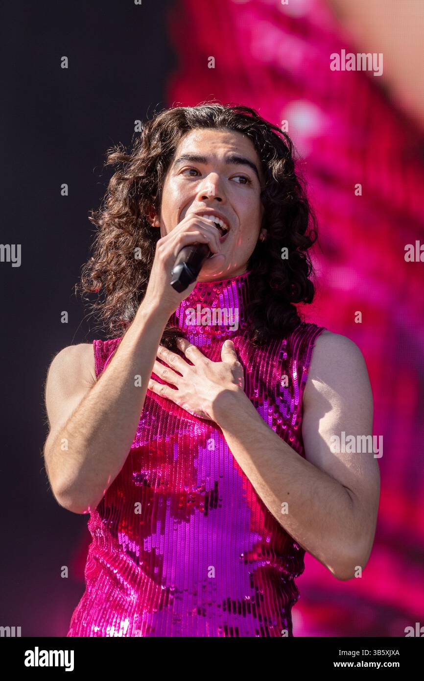 April 2022, Indio, California, USA: CONAN GREY beim Coachella Valley Music and Arts Festival in Indio, Kalifornien (Bild: © Daniel DeSlover/ZUMA Press Wire) Stockfoto