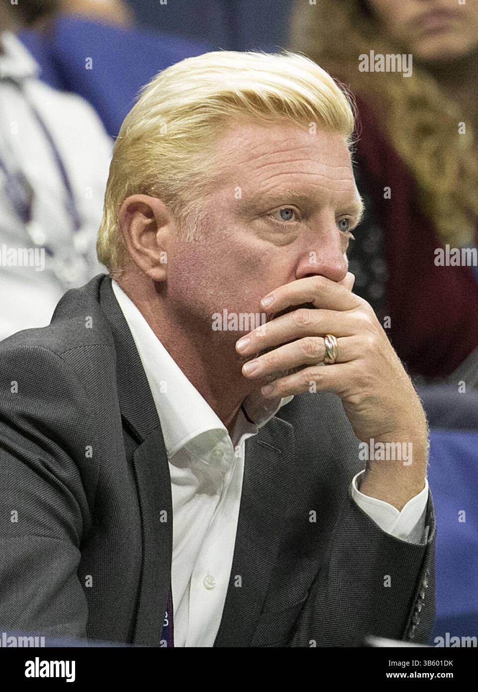 30. Mai 2022, Flushing Meadows, New York, USA: Boris Becker wird nicht wegen seiner zweieinhalb Jahre Haft wegen Insolvenzanklage Berufung einlegen. FOTO: Boris Becker nimmt am Freitag, den 1. September 2017 im USTA Billie Jean King National Tennis Center im Stadtteil Flushing des New Yorker Stadtteils Queens am fünften Tag der US Open 2017 bei dem Spiel zwischen John Isner und Mischa Zverev Teil. JAVIER ROJAS/PI (Foto: © Prensa Internacional Via ZUMA Press Wire) Stockfoto