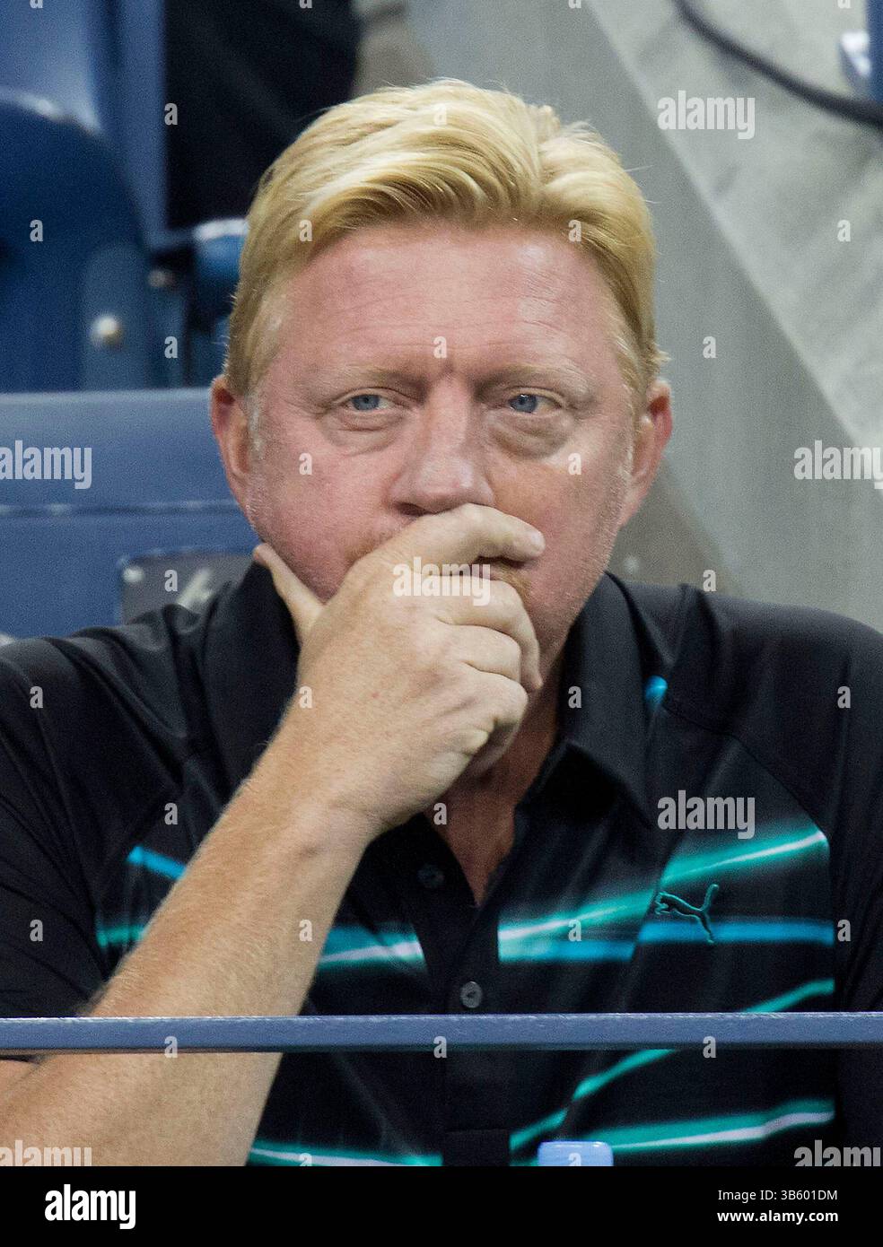 30. Mai 2022, Flushing Meadows, New York, USA: Boris Becker wird nicht wegen seiner zweieinhalb Jahre Haft wegen Insolvenzanklage Berufung einlegen. FOTO: Boris Becker sieht Novak Djokovic Andy Murray am 10. Tag der US Open 2014 im USTA Billie Jean King National Tennis Center am 3. September 2014 in Flushing Meadows, New York. JAVIER ROJAS/PI. (Bild: © Prensa Internacional Via ZUMA Press Wire) Stockfoto