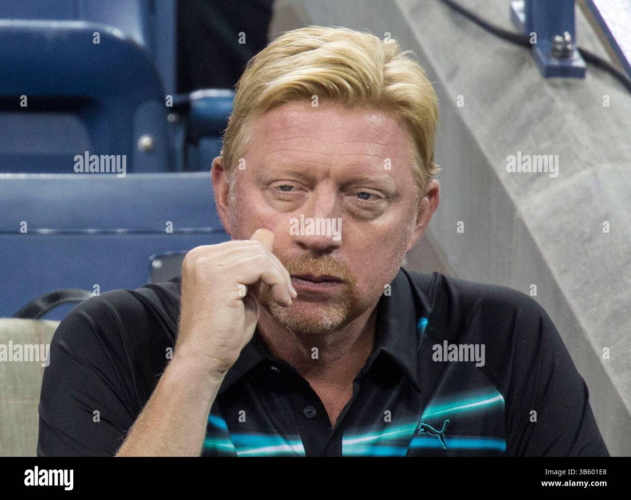 30. Mai 2022, Flushing Meadows, New York, USA: Boris Becker wird nicht wegen seiner zweieinhalb Jahre Haft wegen Insolvenzanklage Berufung einlegen. FOTO: Boris Becker sieht Novak Djokovic Andy Murray am 10. Tag der US Open 2014 im USTA Billie Jean King National Tennis Center am 3. September 2014 in Flushing Meadows, New York. JAVIER ROJAS/PI. (Bild: © Prensa Internacional Via ZUMA Press Wire) Stockfoto