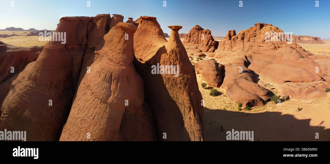 Das Ennedi-Plateau liegt im Nordosten des Tschad. Stockfoto