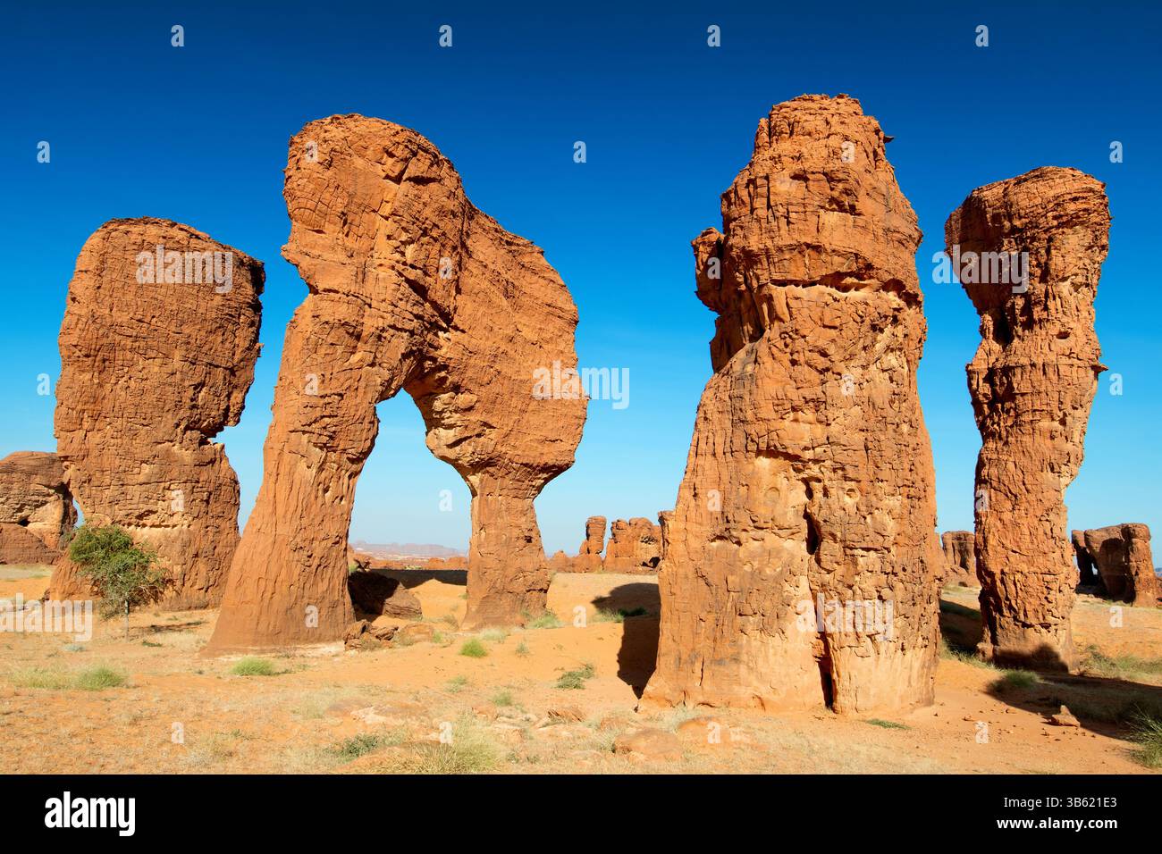 Das Ennedi-Plateau liegt im Nordosten des Tschad. Stockfoto