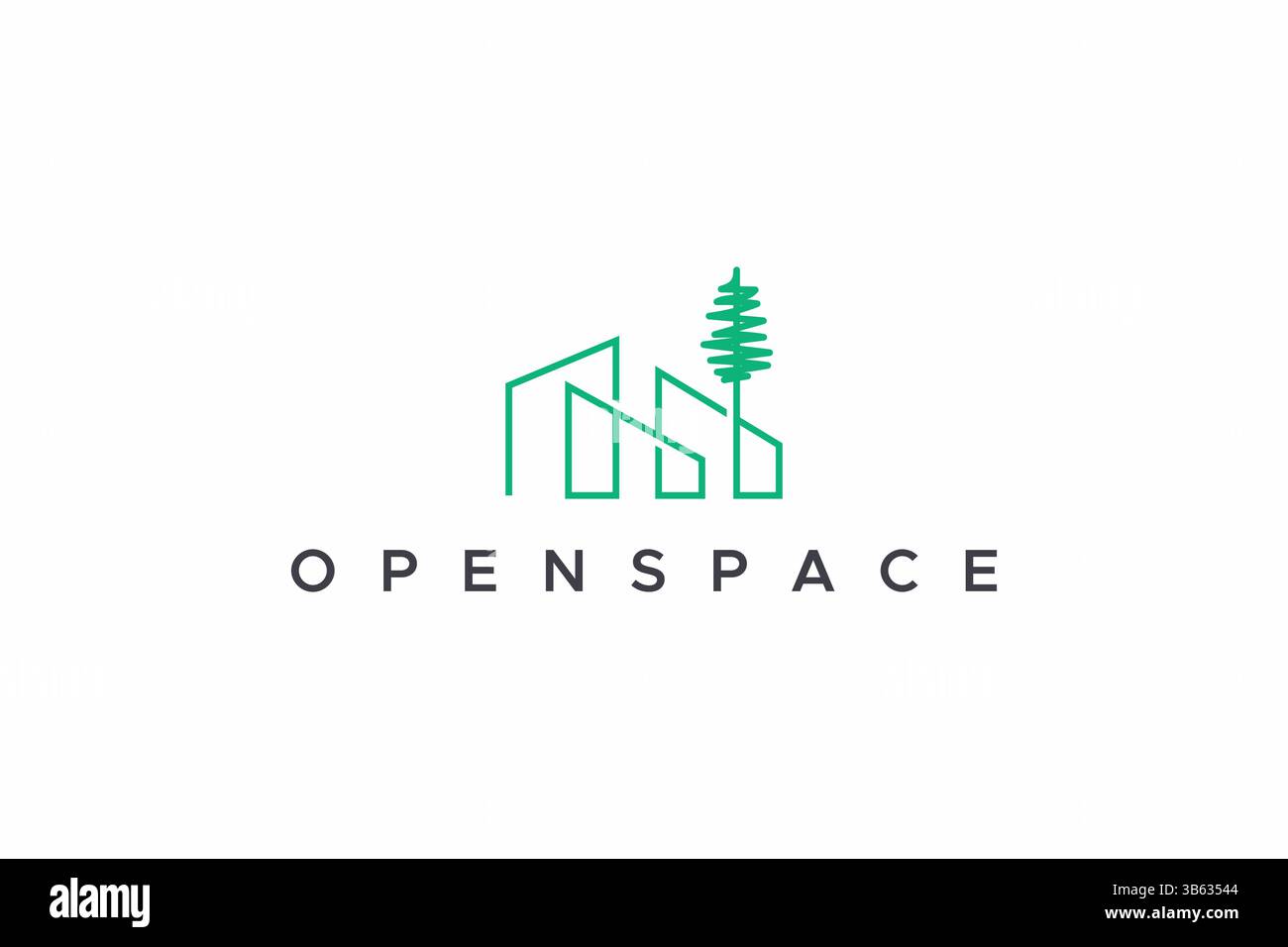 Home Open Space Design Concept Business Brand Identity Logo Stock Vektor
