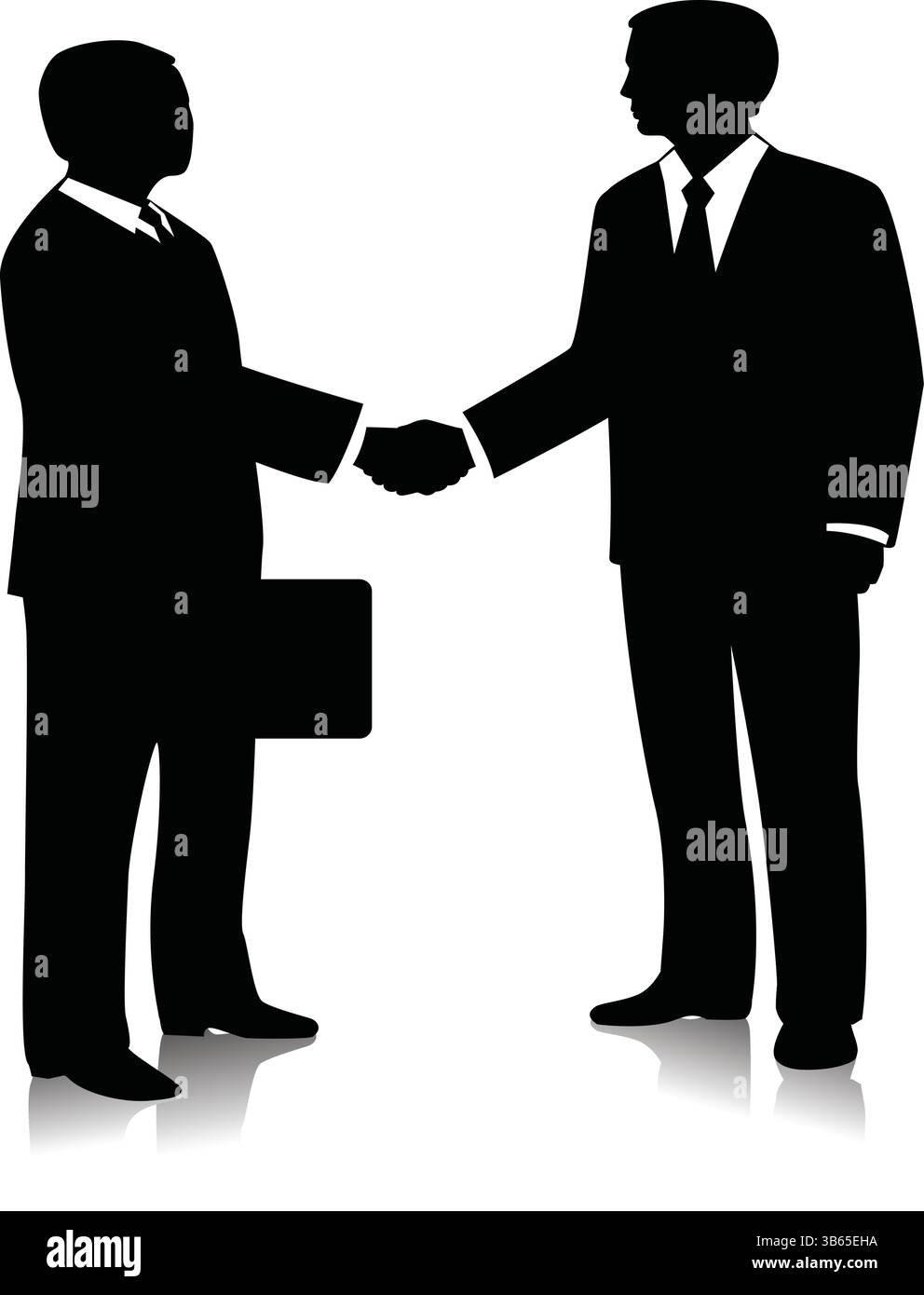 Geschäftsleute Handshake Silhouette. Partnervereinbarung. Geschäftsangebot. Symbol Stock Vektor