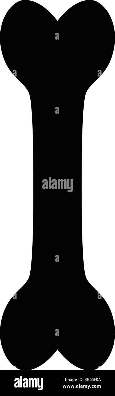 Knochensymbol – Menschliches Skelett Knochenvektor Schwarzes Silhouettensymbol Stock Vektor