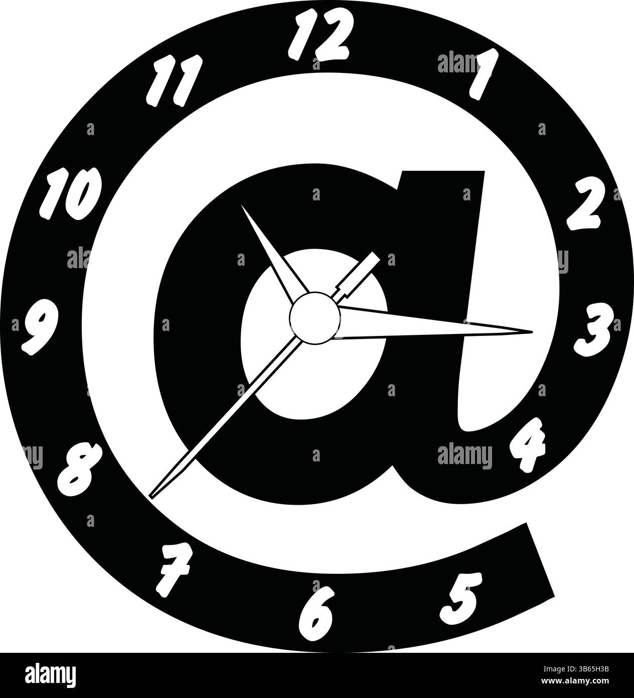Modern At Symbol Clock Konzept Vektor Illustration Stock Vektor