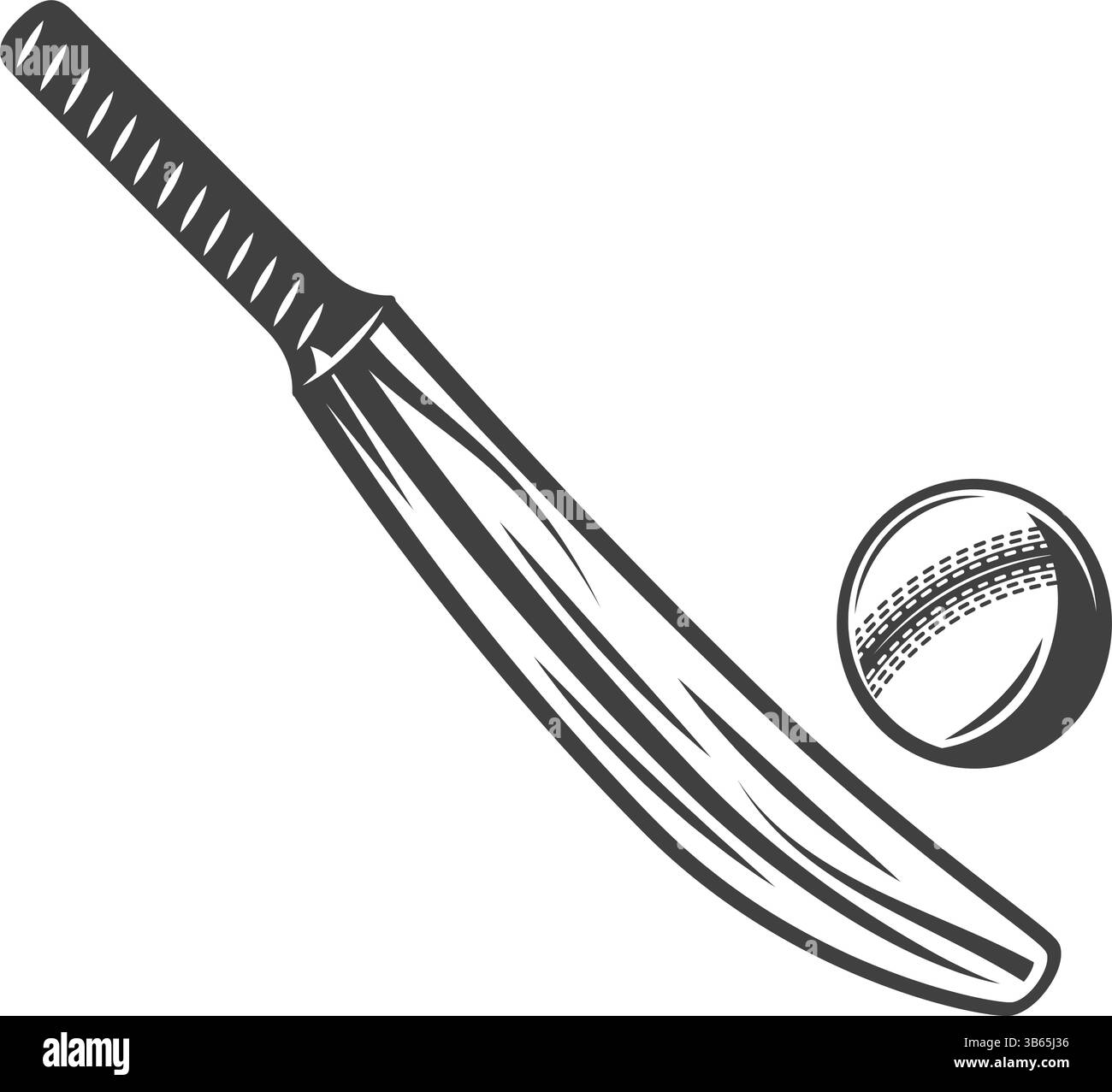 Cricket Fledermaus und Ball Symbol Stock Vektor