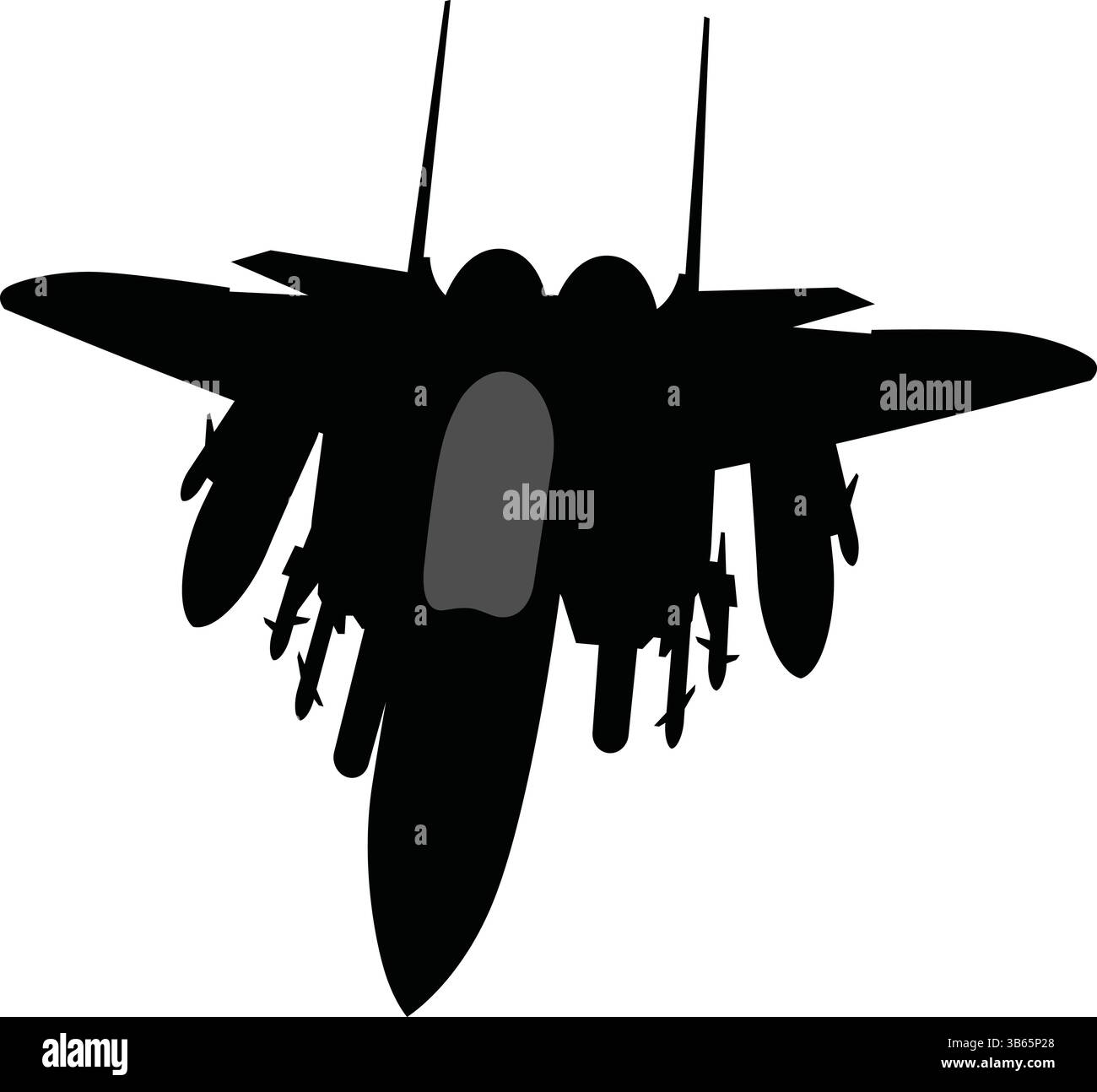 Kampfflugzeug Silhouette Vektor, Militärflugzeugsymbol, Kriegs Flugzeug Grafik Stock Vektor