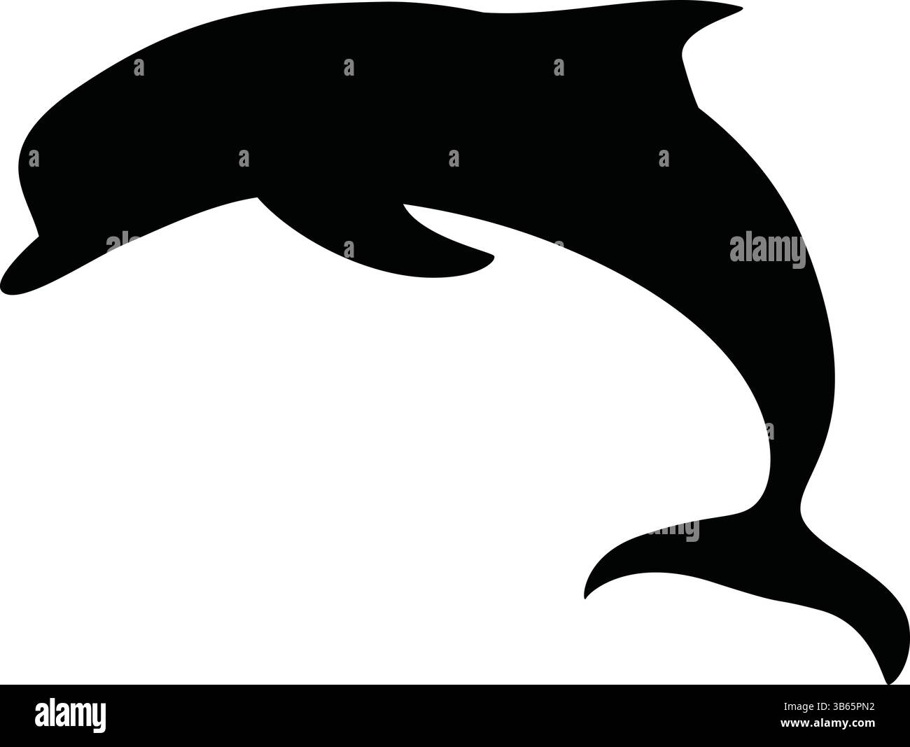 Silhouette eines springenden Delfinsymbols Vektor-Illustration Stock Vektor