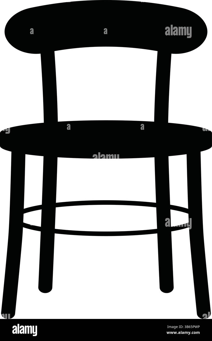 Minimalistischer Schwarzer Stuhl Mit Silhouette Stock Vektor