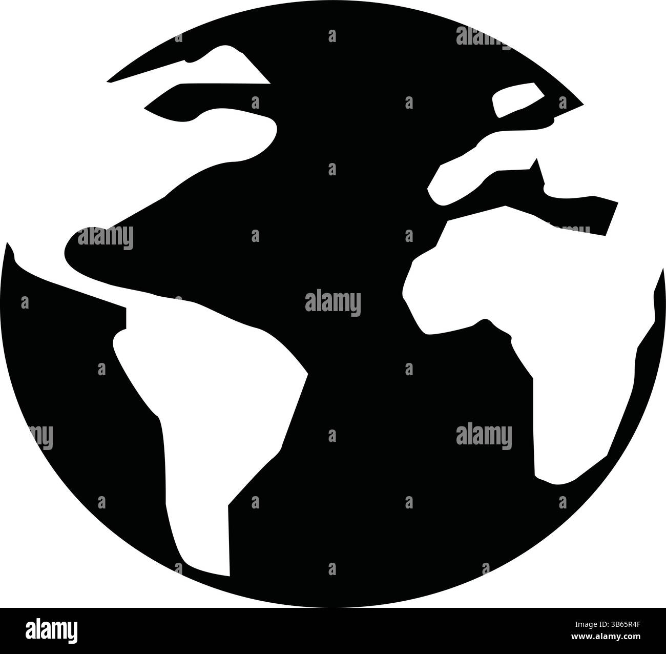 Erdkugel Icon Silhouette zeigt Kontinente in Schwarz und weiß Vektor Planet Design Erde, Kugel, Icon, Silhouette, Planet, Welt, Karte Stock Vektor