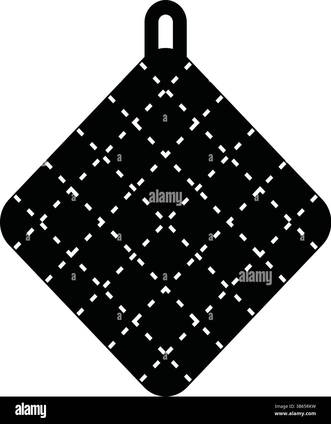 Potholder mit schwarzem und weißem Rautenmuster-Symbol Vektor Stock Vektor