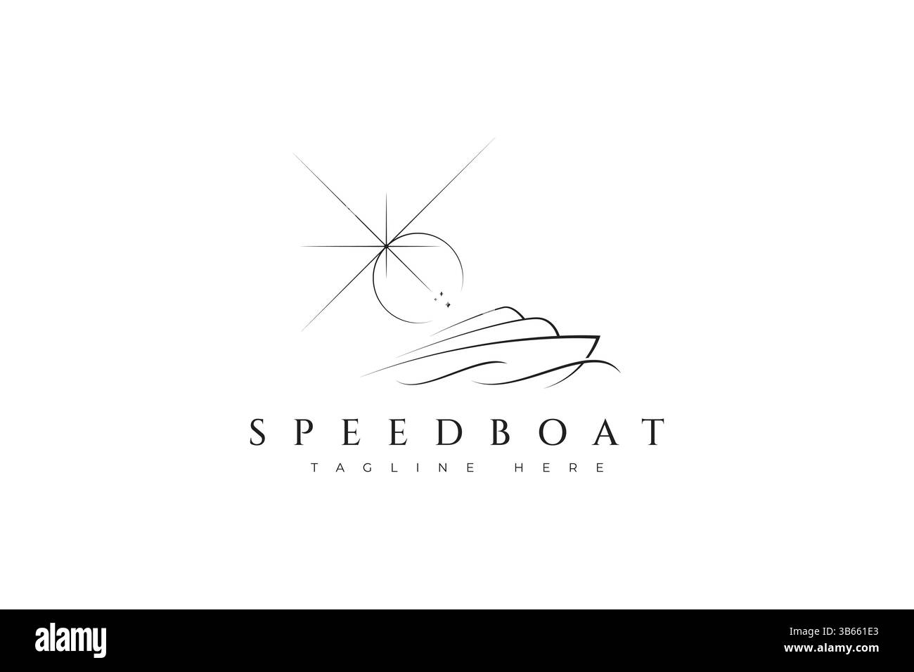 Speedboat Water Transportation Nautical Logo Stock Vektor
