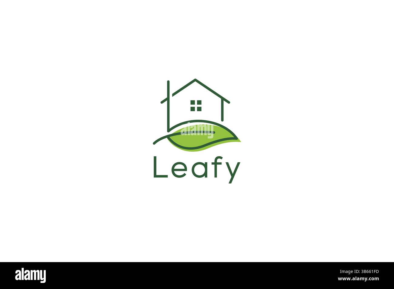 Home Leaf Natural Environment Residence Green Fresh Logo Stock Vektor