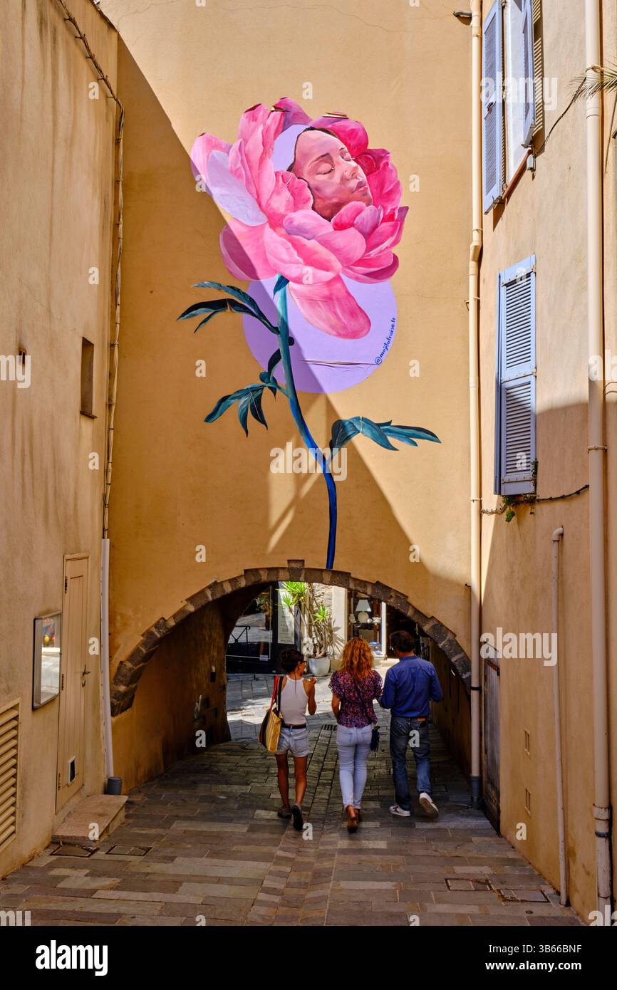 Frankreich, Var, Golf von St Tropez, Dorf Grimaud Stockfoto