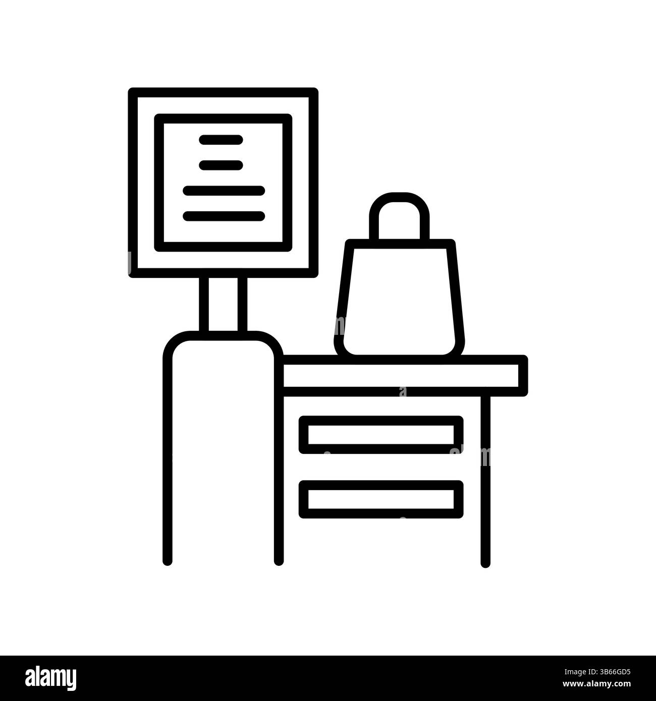 Automatisches Symbol für die schwarze Linie zum Auschecken für digitale und gedruckte Projekte. Minimale bereinigte Symbole für Apps und Websites. Moderne, einfache Symbole für UI UX und brandi Stock Vektor