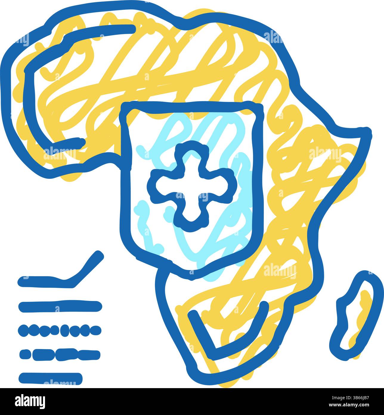 afrika Social Problem Icon Kritzelillustration Stock Vektor