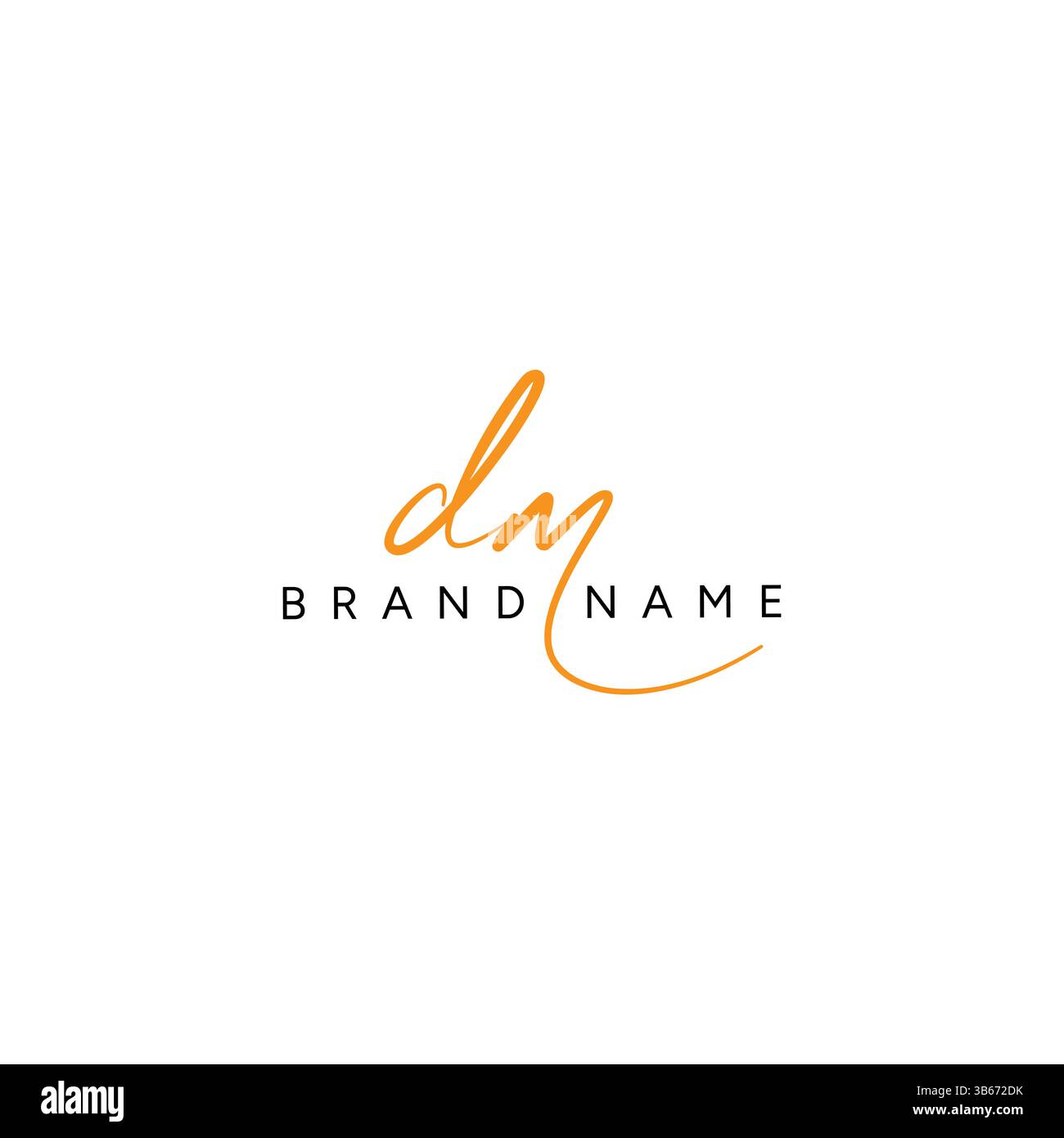 DM Handgeschriebenes Signature Logo – Vector Logo-Vorlage für Beauty, Modegeschäft und Fotografie Stock Vektor