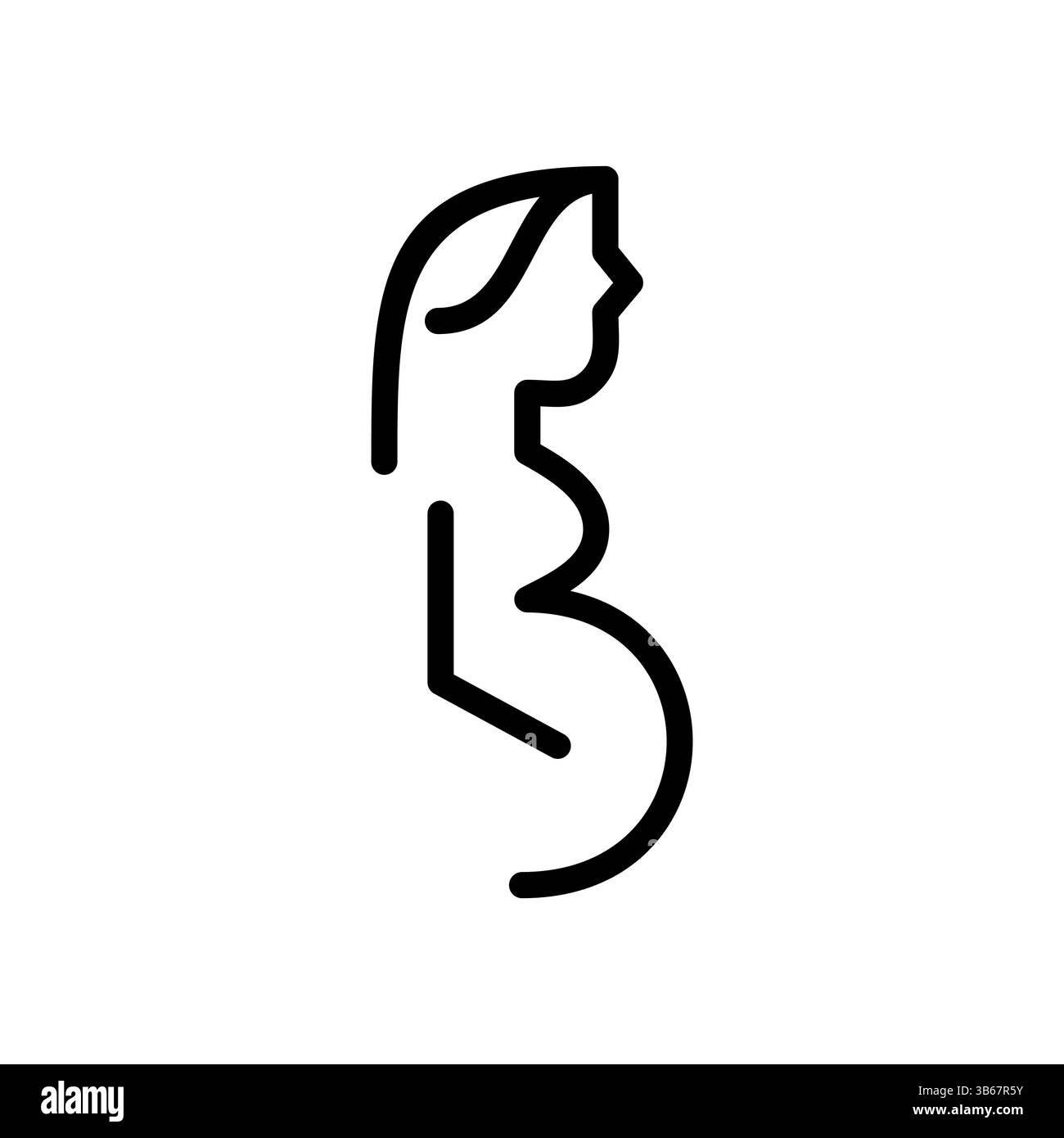 Minimalistisches schwangere Frau Symbol für Apps und Websites Branding, Line Art Mutterschaft Symbol für Gesundheit und Wellness Design. Stock Vektor