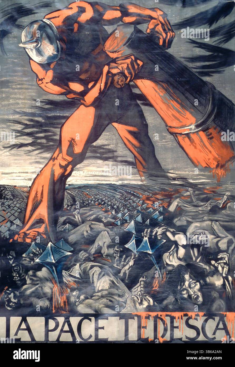 Propagandaplakat des Ersten Weltkriegs. Der deutsche Frieden, um 1918. Stockfoto