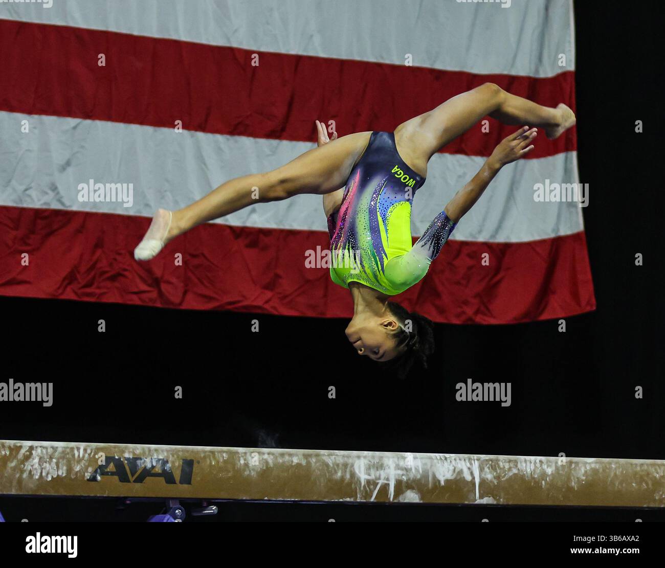 29. Juli 2022: Hezly Rivera tritt auf dem Unruhestift während der U.S. Classic 2022 im Maverik Center in West Valley City, UT auf. Kyle Okita/CSM (Foto: © Kyle Okita/CSM via ZUMA Press Wire) Stockfoto