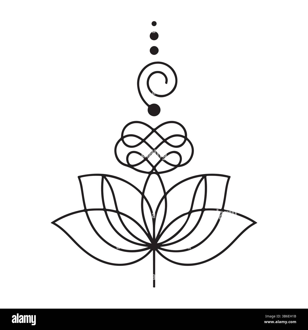 Elegantes Lotus-Design – spirituelles, entspannendes und künstlerisches Symbol Stock Vektor