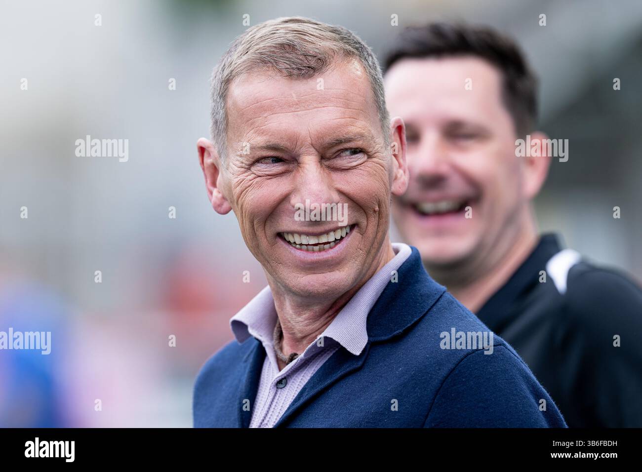 München, Deutschland. Mai 2025. Markus Othmer (Moderator, Bayerischer Rundfunk/ARD) GER, TSV 1860 München vs. Rot-Weiss Essen, Fussball, 3. Bundesliga, 36. Spieltag, Saison 2024/2025, 03.05.2025. (DIE DFL-DFB-VORSCHRIFTEN VERBIETEN DIE VERWENDUNG VON FOTOS ALS BILDSEQUENZEN UND/ODER QUASI-VIDEO). Foto: Eibner-Pressefoto/Heike feiner Credit: dpa/Alamy Live News Stockfoto