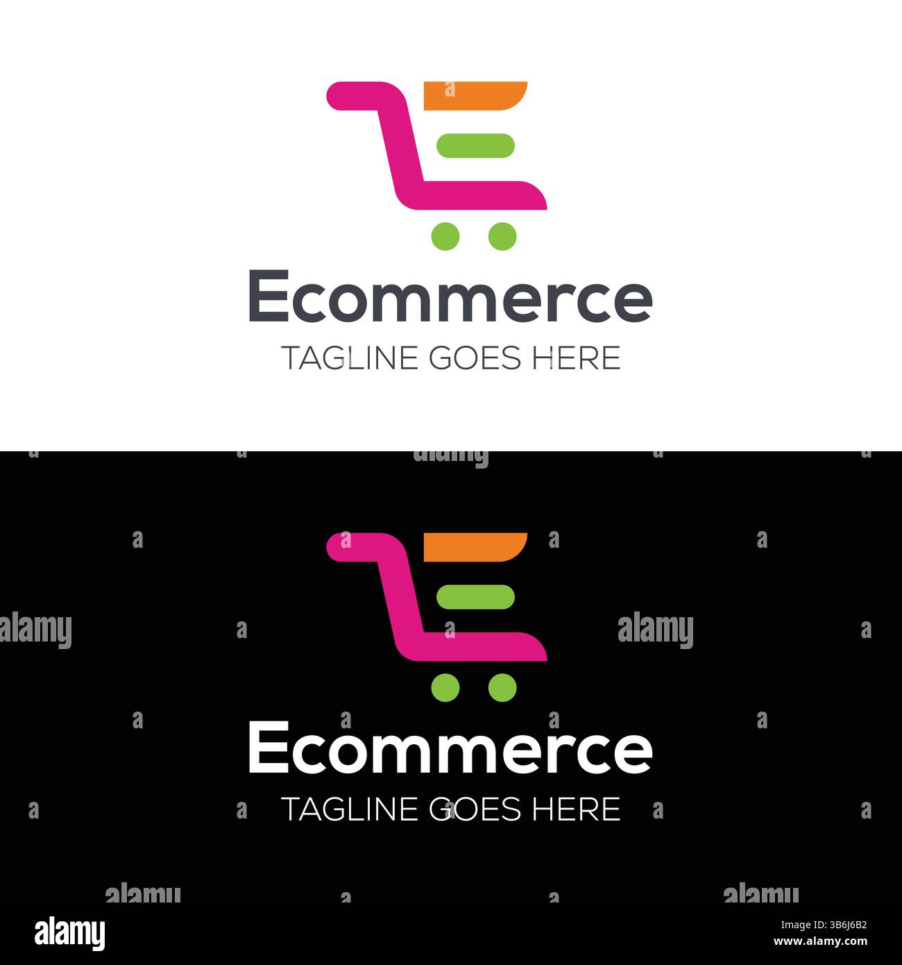 E-Commerce-Logo mit Buchstabe E Stock Vektor