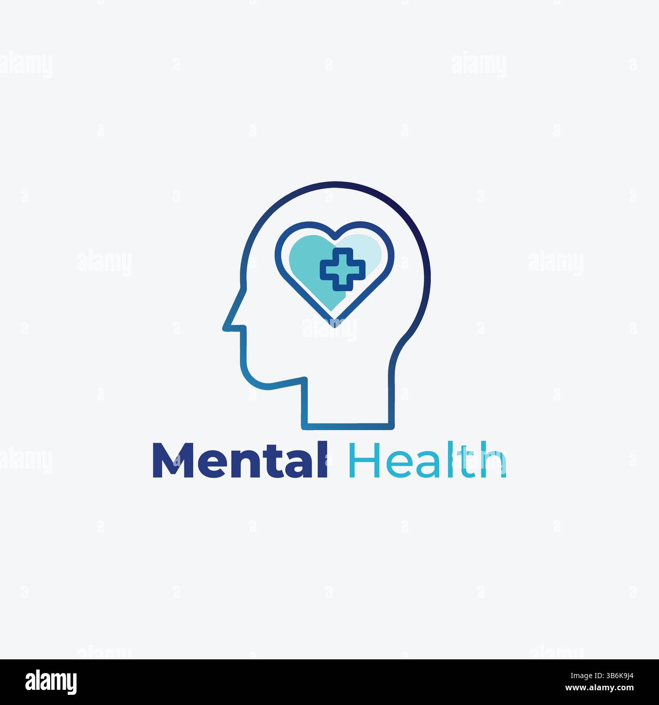 Psychische Gesundheit, menschlicher Kopf, psychologische Hilfe, psychiatrisches Konzept Stock Vektor