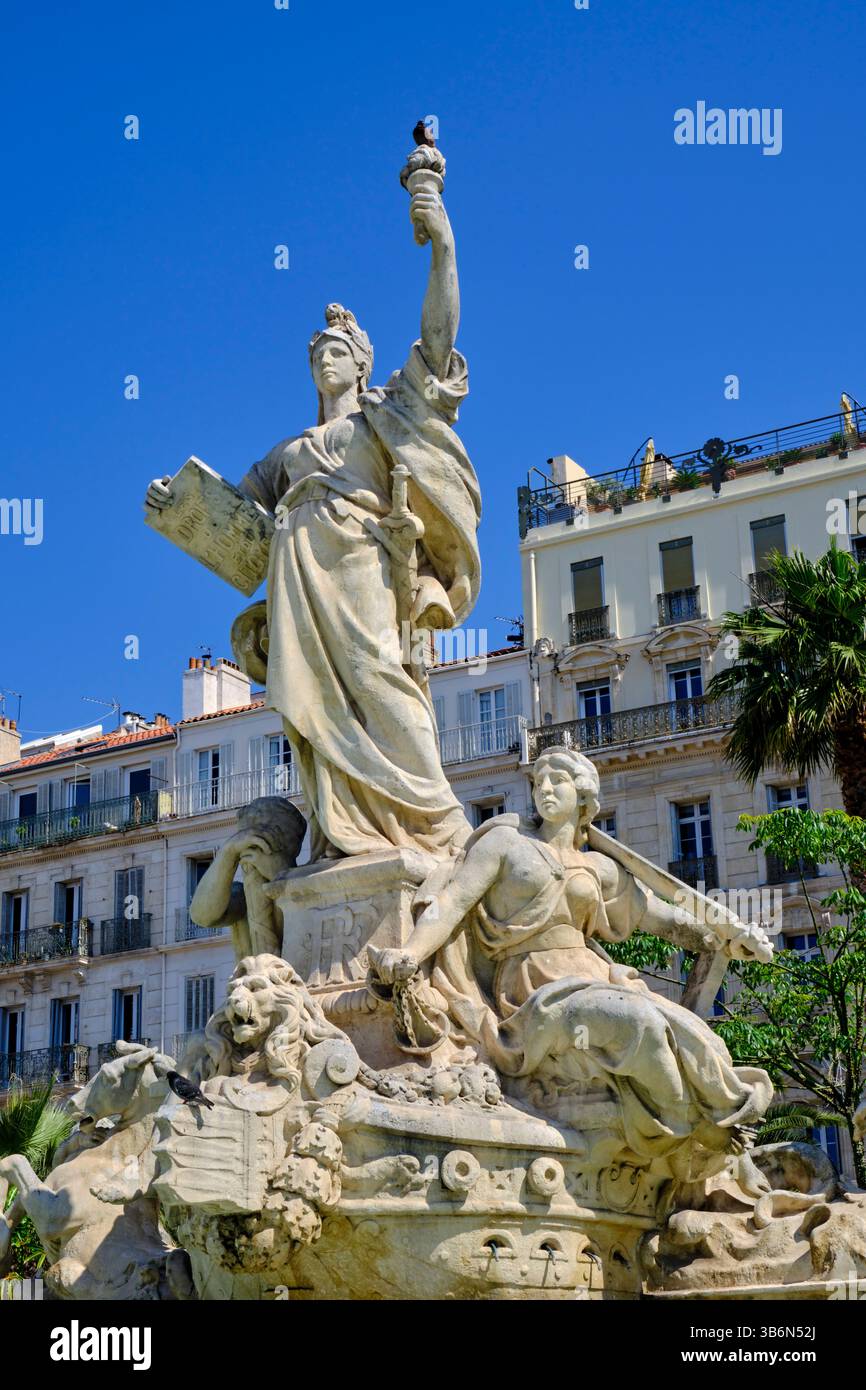 Frankreich, Var, Toulon, der Brunnen des Place de la Liberté Stockfoto