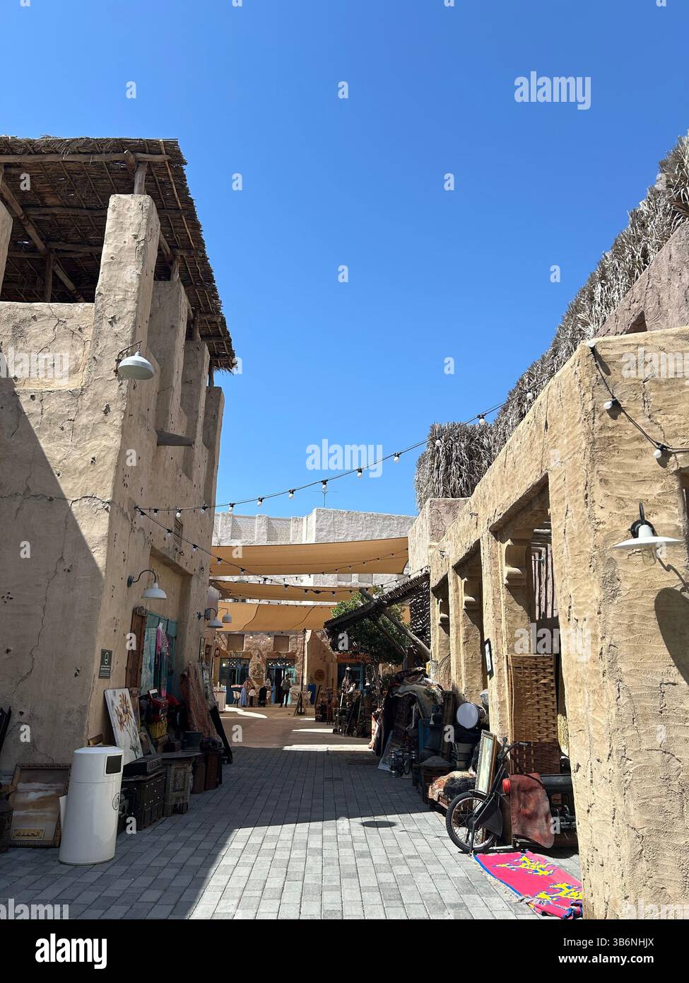 Dubai Old Village, Vereinigte Arabische Emirate, VAE, Naher Osten - Smartphone-aufgenommenes Stockfoto
