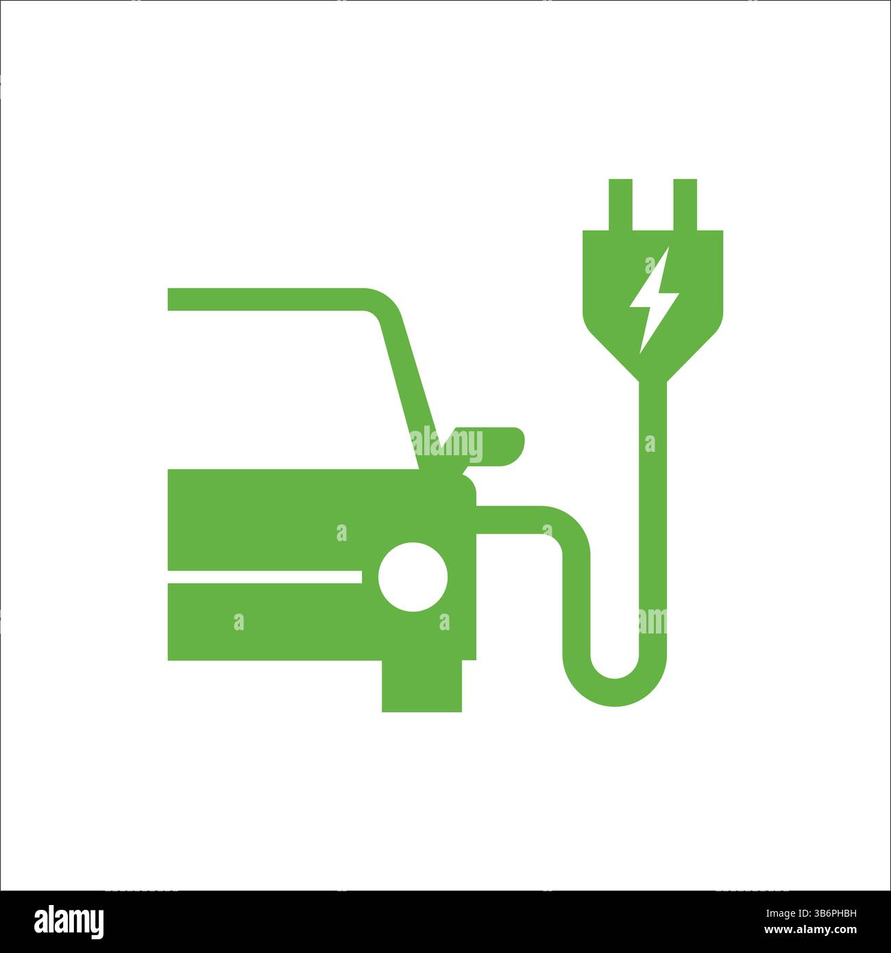 Vektorsymbolsatz von Ladestationen für Elektrofahrzeuge (EV). Symbole für EV-Ladegeräte, Elektrostecker, Ladeanschluss und Energiekonzept des Fahrzeugs. Stock Vektor