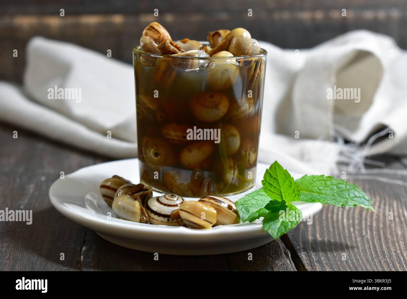 Spanische Tapas Schnecken Food Hintergrund Stockfoto