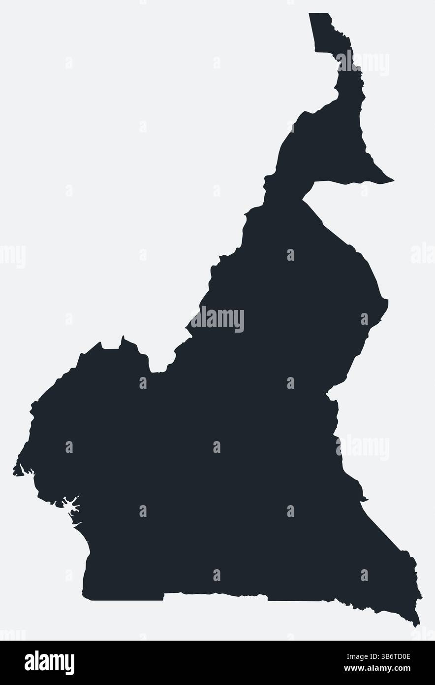 Kamerun Karte. Nur eine einfache Grenzkarte. Die Form des Landes. Flache leere Umrisse Kameruns. Abbildung der Vektorbegrenzung. Stock Vektor