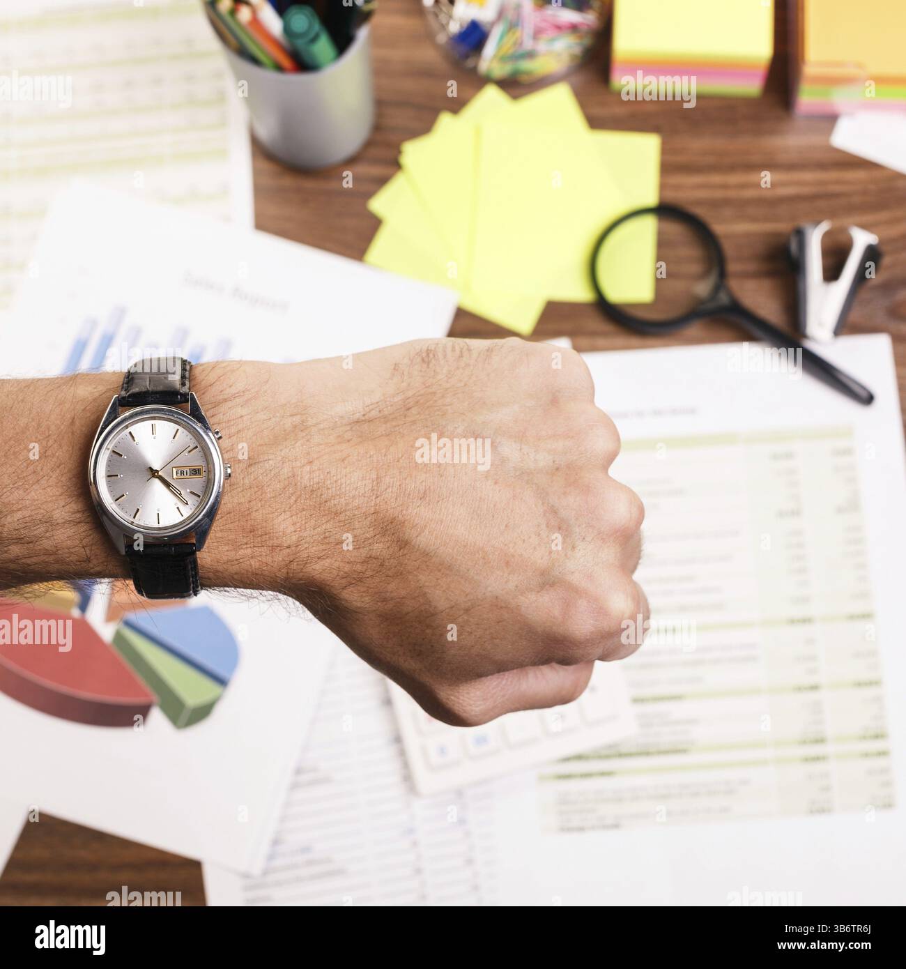 Begriff von Zeit und Termin bei der Arbeit Stockfoto