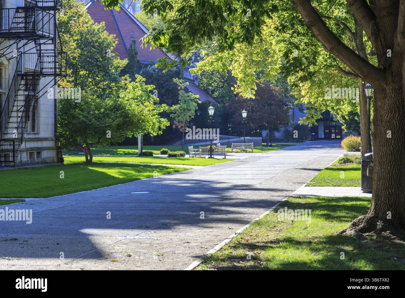 Impressionen vom Campus der University of Chicago im Soutside von Chicago, IL, USA im September 2014, Chicago, USA, Nordamerika Stockfoto