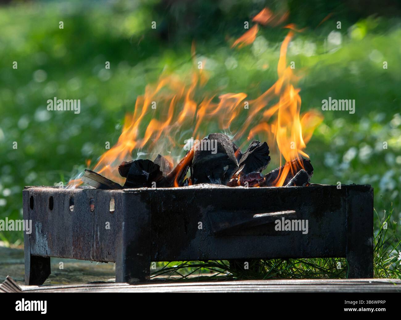 Labor's Day Flame: Barbecue Celebration Stockfoto