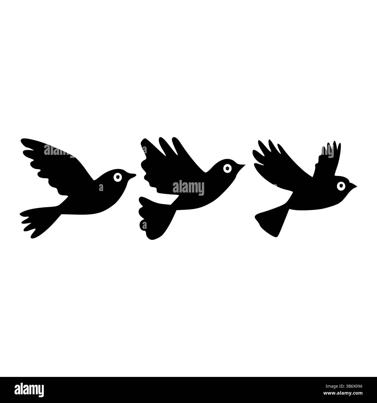 Majestätischer Vogelflug in Minimal Art Stock Vektor