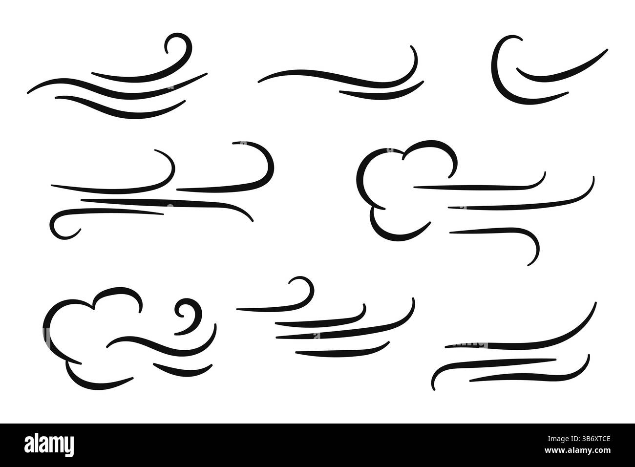 Wind Doodle Line Art Collection.Vektor-Illustration Stock Vektor