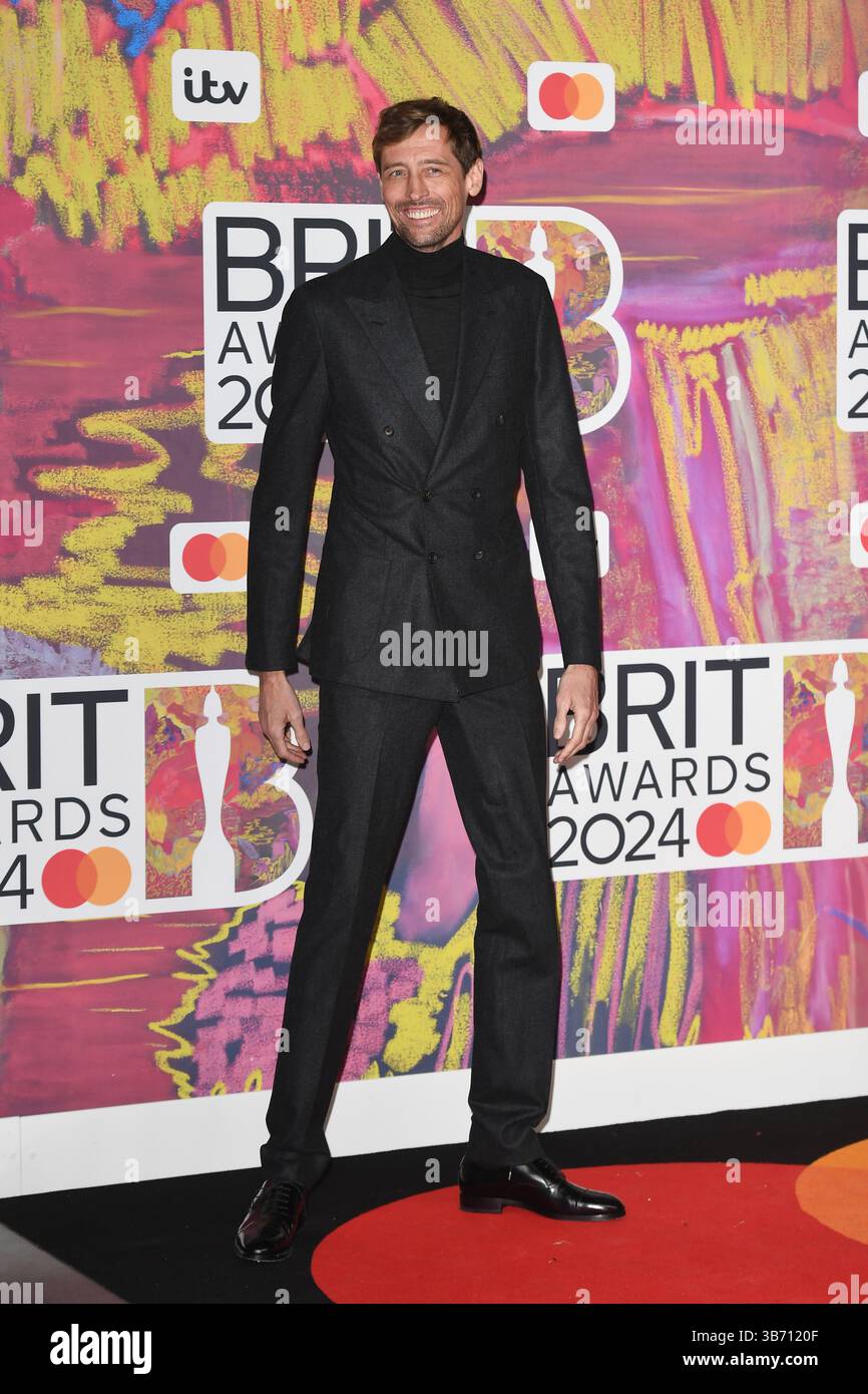 LONDON, ENGLAND - 02. MÄRZ: Peter Crouch nimmt an den BRIT Awards 2024 im Magazin Greenwich am 02. März 2024 in London, England CAP/MAR ©MAR/Capital Pictures Teil Stockfoto