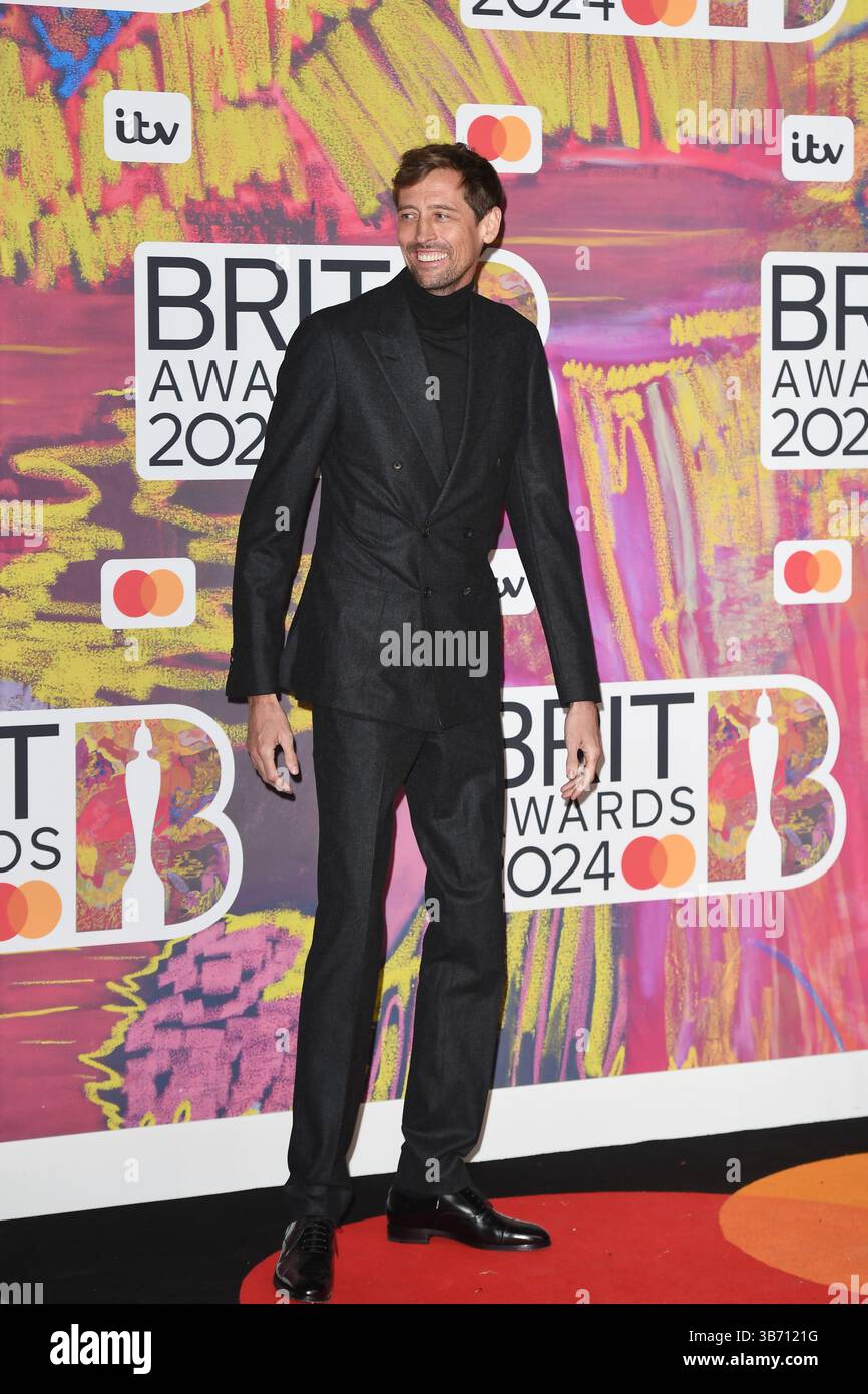 LONDON, ENGLAND - 02. MÄRZ: Peter Crouch nimmt an den BRIT Awards 2024 im Magazin Greenwich am 02. März 2024 in London, England CAP/MAR ©MAR/Capital Pictures Teil Stockfoto