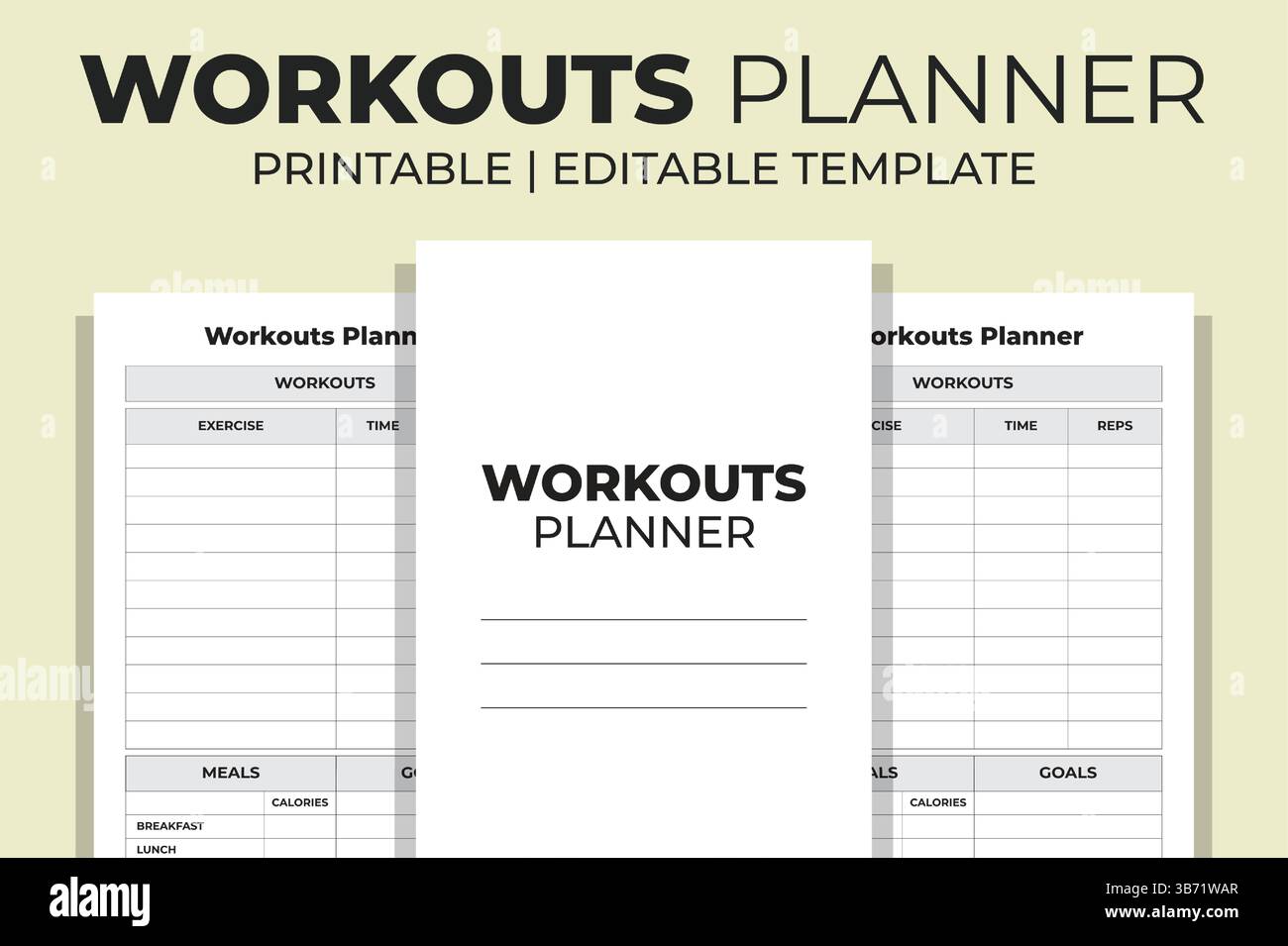 Workouts Planner KDP Interior Stock Vektor