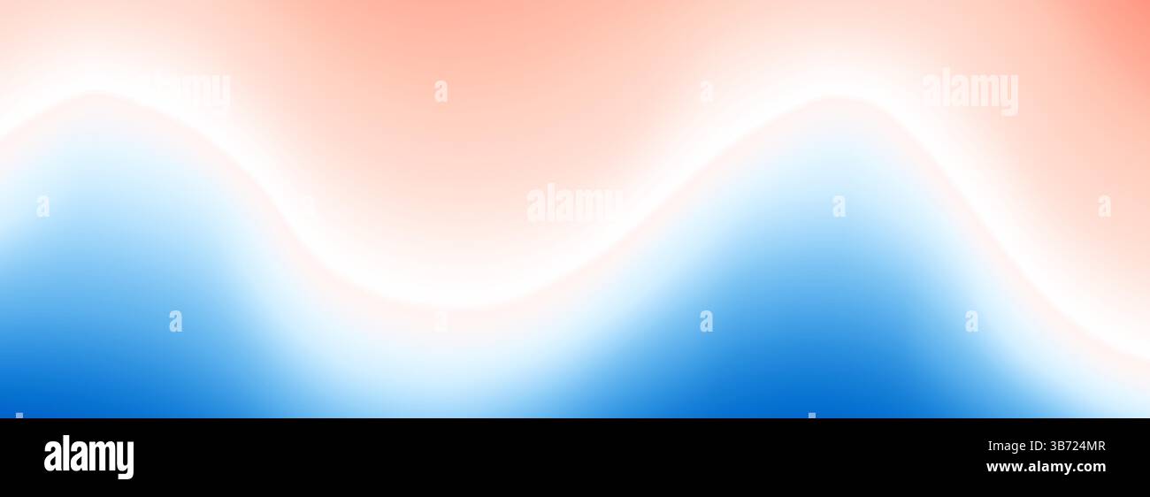 Ruhiger Strand mit Gefälle im Hintergrund. Unscharfes Konzept der Meeresküste. Glatter, rosafarbener Sand vor dem Meer. Tapete mit hellblauen Wellen in Pastellfarben. Sanftes Banner mit Seeufergradienten im Sommer. Vektor-Draufsicht Stock Vektor