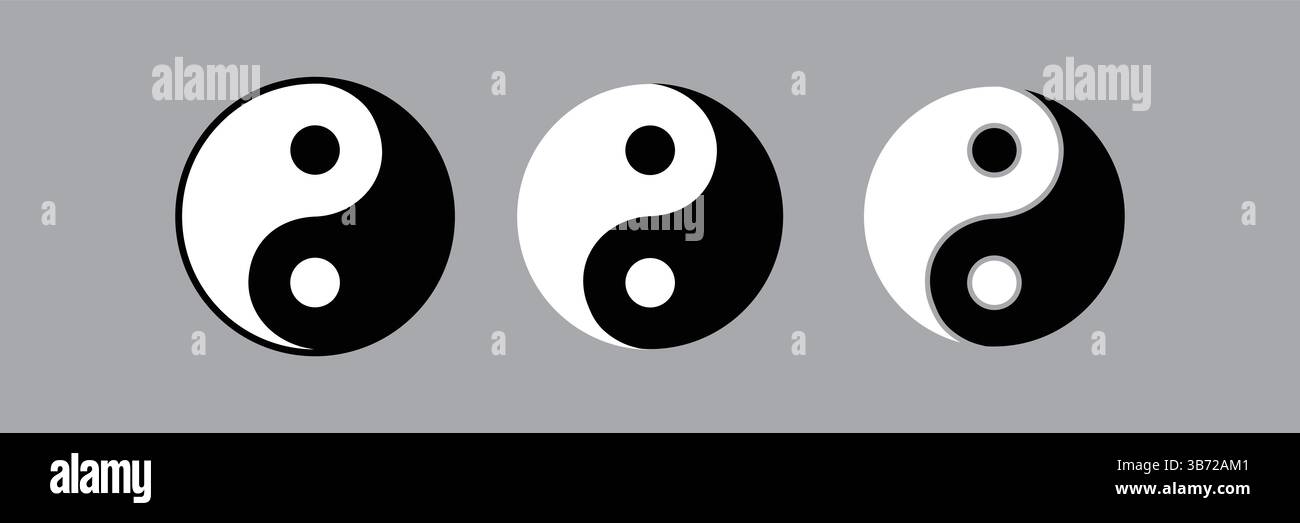 Yin Yang Symbol Set Vector Design Stock Vektor