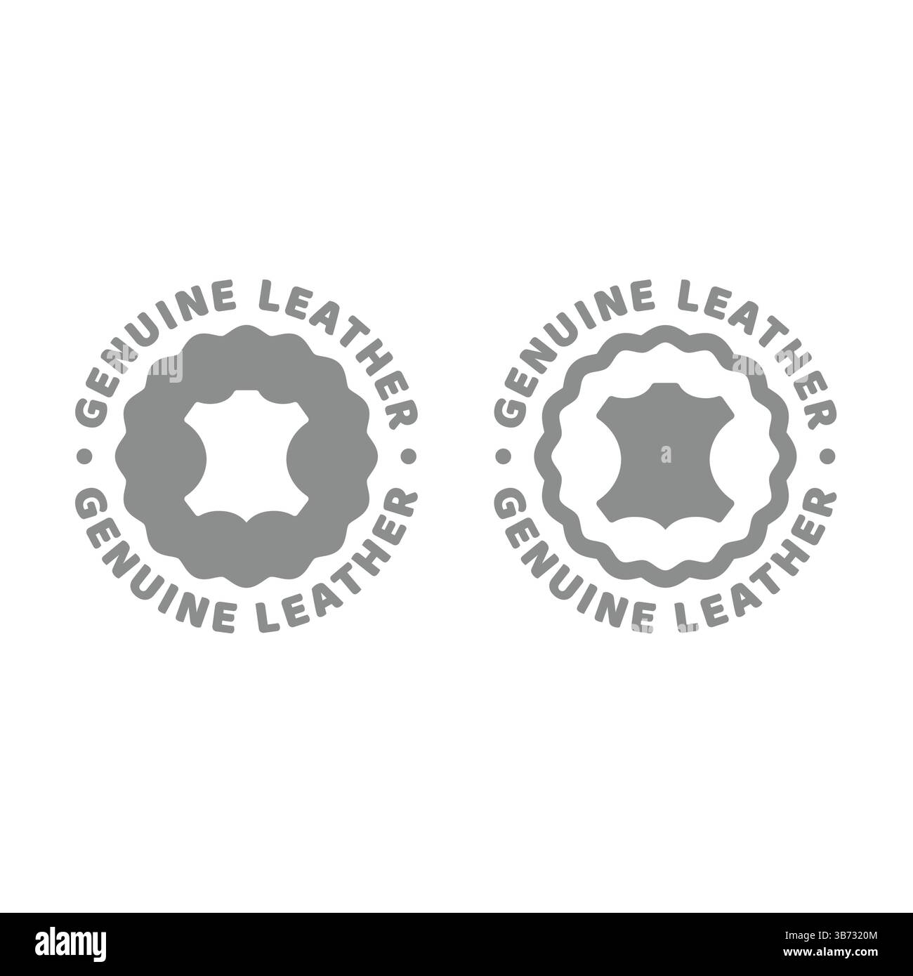 Vektoretikett aus echtem Leder. Symbol für Kleidung und Schuhe. Stock Vektor