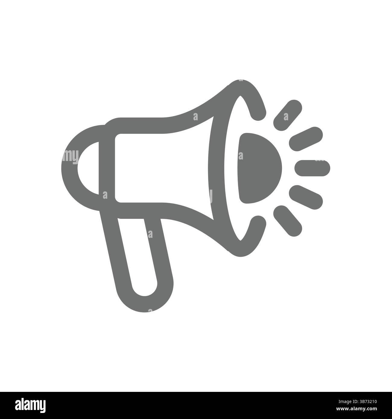 Megaphon- oder Lautsprecherzeile und Füllsymbol. Bullhorn, Ansage-Vektorsymbol. Stock Vektor