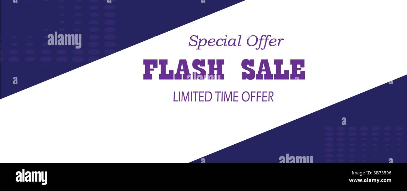 Sonderangebot. Flash Sale Mega-Angebot in blauem Design. Zeitlich begrenztes Angebot. Das beste Bannerdesign für soziale Medien und Unternehmen. EPS-Datei. Stock Vektor